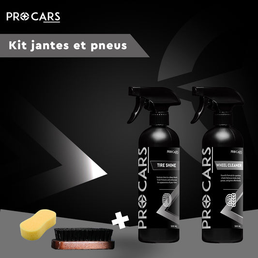 Kit nettoyage jantes et brillance pneus